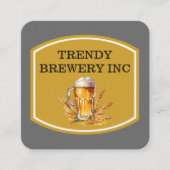 Bierglas bier met tarwe vierkante visitekaartje (Voorkant)