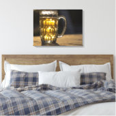 Bierglas drank close-up, India Canvas Afdruk (Insitu (Slaapkamer))