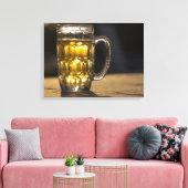 Bierglas drank close-up, India Canvas Afdruk (Insitu (Woonkamer))