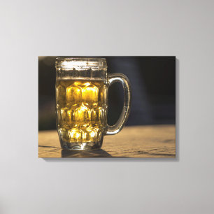 Bierglas drank close-up, India Canvas Afdruk