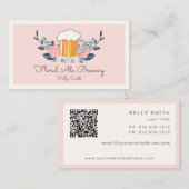 Bierglas en bloemen visitekaartje (Voorkant / Achterkant)