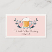 Bierglas en bloemen visitekaartje (Voorkant)