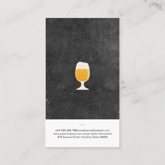Bierglas en leisteen visitekaartje (Achterkant)