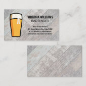 Bierglas| Houten planken achtergrond Visitekaartje (Voorkant / Achterkant)