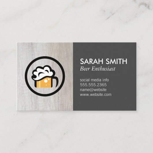 Bierglas Logo | brouwerij | houthandel Visitekaartje (Voorkant)