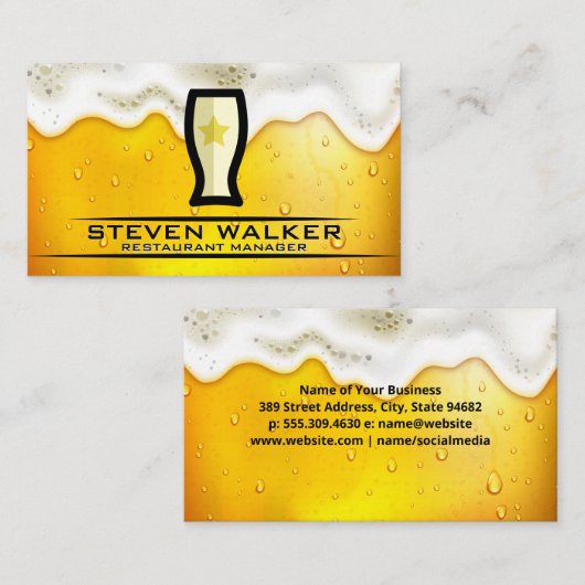 Bierglas Logo | Schuim Afsprakenkaartje (Voorkant / Achterkant)