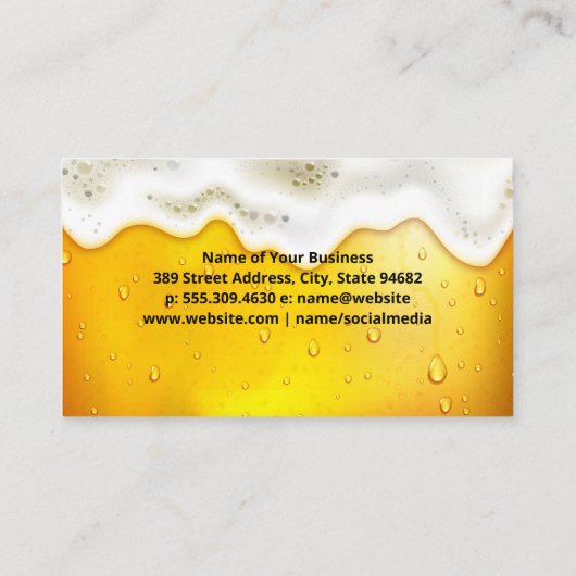 Bierglas Logo | Schuim | Brouwerij Visitekaartje (Achterkant)