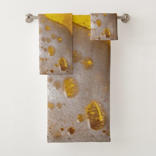 Bierglas met bubbels en schuim bad handdoek (Insitu)
