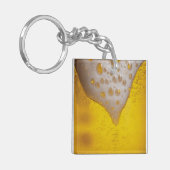 Bierglas met bubbels en schuim sleutelhanger (Voorkant Links)