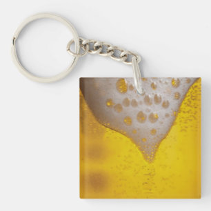 Bierglas met bubbels en schuim sleutelhanger