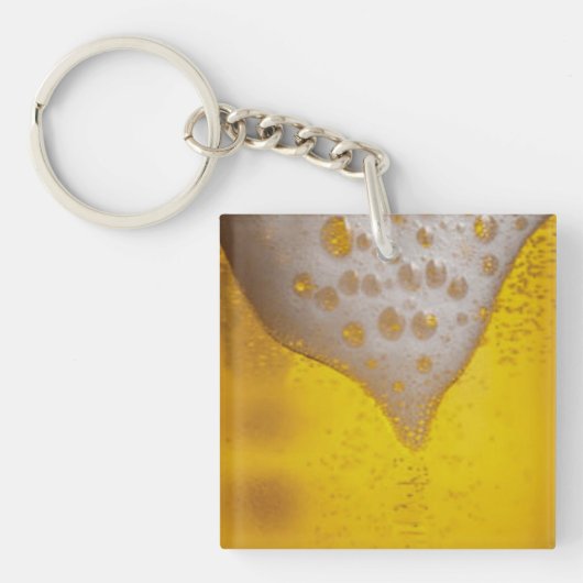 Bierglas met bubbels en schuim sleutelhanger (Voorkant)