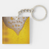 Bierglas met bubbels en schuim sleutelhanger (Achterkant)