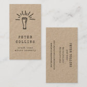 bierglas microbrouwerij - roestkleurig kraftpapier visitekaartje (Voorkant / Achterkant)