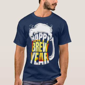 Bierglas Mok Happy Brew nieuwjaar oud T-shirt