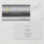 Bierglas op sjabloon met metalen uitziende blik visitekaartje (Voorkant / Achterkant)