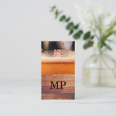 Bierglas rustiek hout | Monogram Visitekaartje (Staand voorkant)