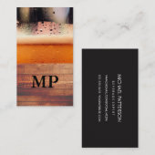 Bierglas rustiek hout | Monogram Visitekaartje (Voorkant / Achterkant)