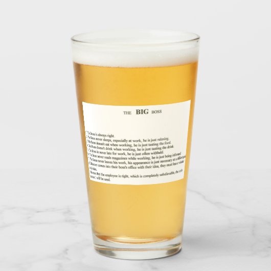 Bierglas van Boss Glas (Voorkant gevuld)