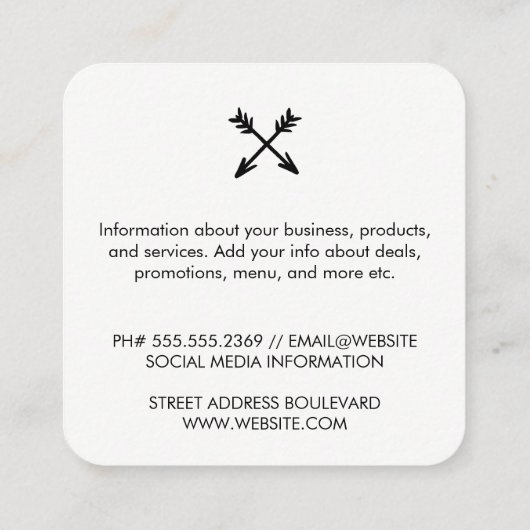 Bierglas Vierkante Visitekaartje (Achterkant)