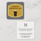 Bierglas Vierkante Visitekaartje (Voorkant / Achterkant)