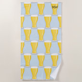 Bierglazen - Aanpassen met uw Initialen - Mannelij Strandlaken (Voorkant)
