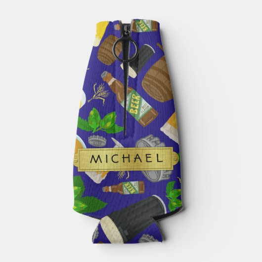 Bierglazen fleshop en gerst patroonnaam flesjeskoeler (Achterkant)