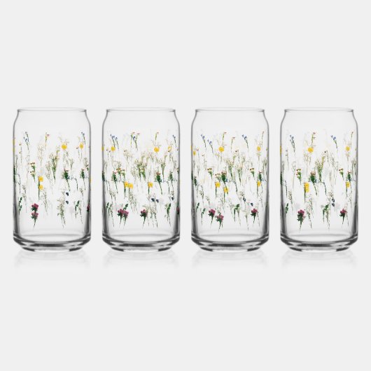 Bierglazen, Mokken & Steins bloemenmotief ontwerp Blikvorm Glas (Voorkant)