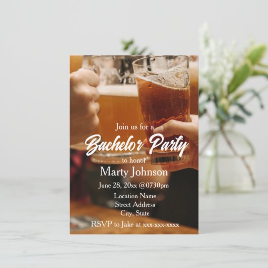 Bierglazen vrijgezellenfeest kaart (Staand voorkant)