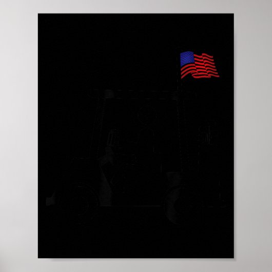 Biergolfer Golfkar met een Amerikaanse vlag VS Poster (Voorkant)
