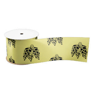 Bierhop op geel Satin-lint Satijnen Lint