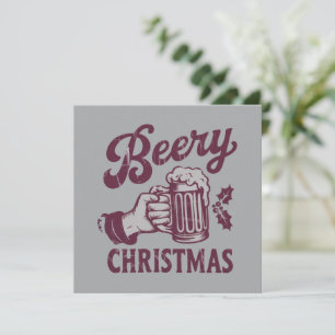 Bierige Kerst Vintage Bierfeest Kerstmis Feestdagenkaart