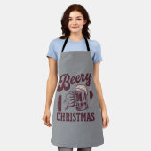 Bierige Kerst Vintage Feestelijke Feest Biermannen Schort (Gedragen)
