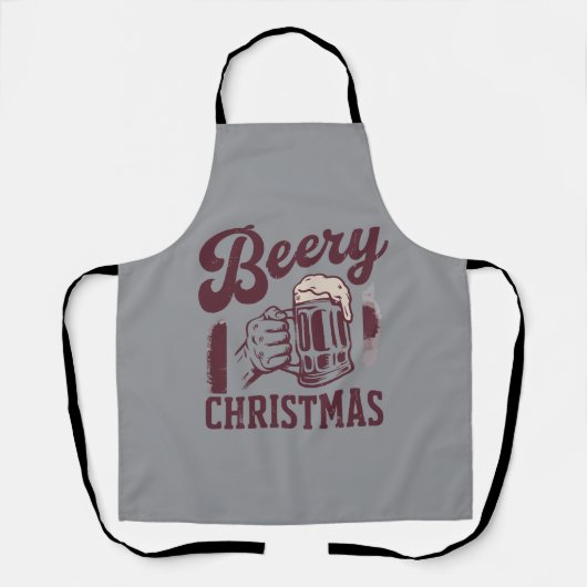 Bierige Kerst Vintage Feestelijke Feest Biermannen Schort (Voorkant)