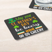 Bierige vrolijke St. Patrick's Day Kartonnen Onderzetters (Schuin)
