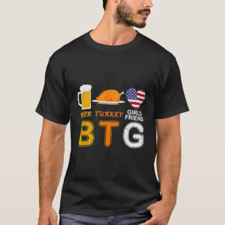 Bierkalkoen Vriendin-grappig Thanksgiving dag cade T-shirt