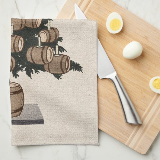 Bierketel kerstboom theedoek (Quarter Fold)