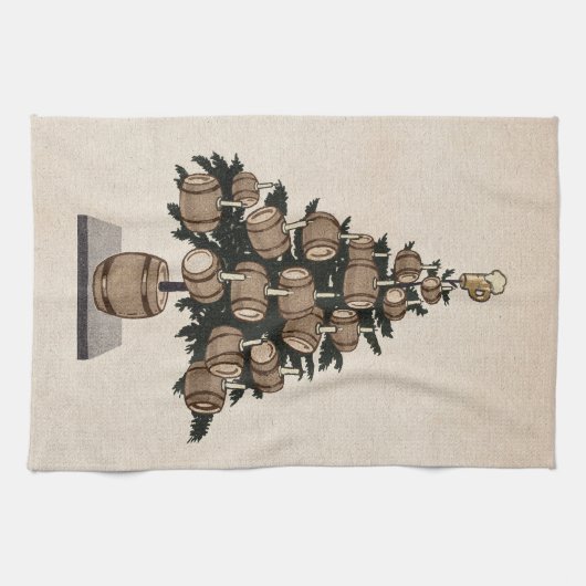 Bierketel kerstboom theedoek (Horizontaal)