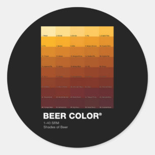 Bierkleur 1-40 SRM tinten bier Ronde Sticker