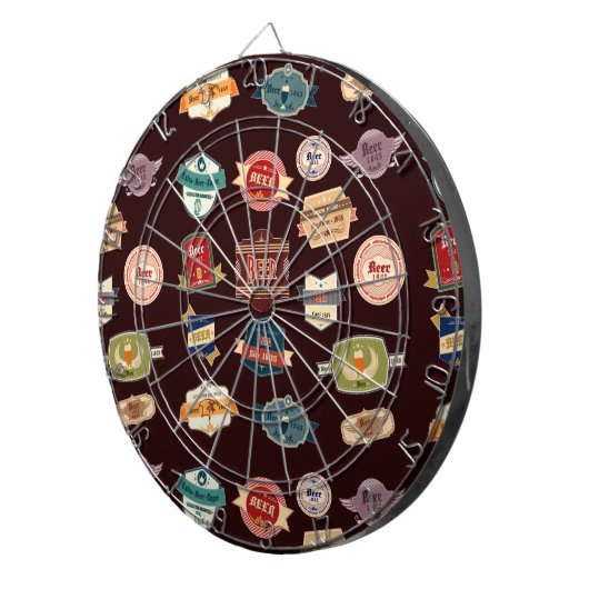 bierlabel collage dartbord (Voorkant Rechts)