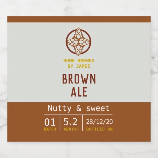 Bierlabel voor Brown Ale fles Bier Etiket (Enkel label)