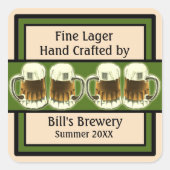 bierlabels vierkante sticker (Voorkant)