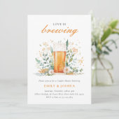 Bierliefde is het brouwen van paren Douche Uitnodi Kaart (Staand voorkant)