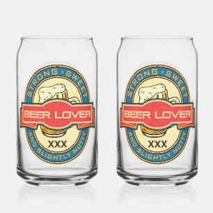 Bierliefhebber afgedrukt 16oz blikbril blikvorm glas