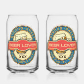 Bierliefhebber afgedrukt 16oz blikbril blikvorm glas (Achterkant)