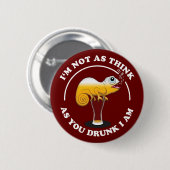 Bierliefhebber Kameleon En Grappige Drankquote Ronde Button 5,7 Cm (Voorkant /achterkant)