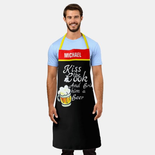 Bierliefhebber Schort - Grappig Aangepast Kookgesc (Gedragen)