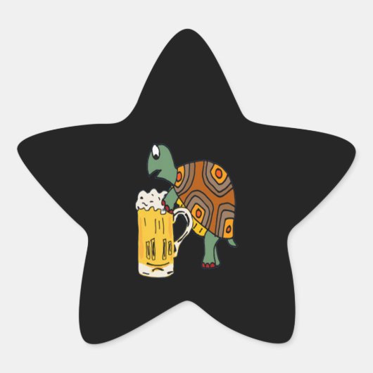 bierliefhebber | Turtle Beer Schattige Ster Sticker (Voorkant)