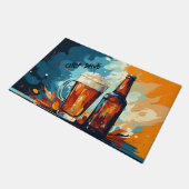 Bierliefhebbers Bier en Mok Waterverf Keuken Indoo Deurmat (Schuin)