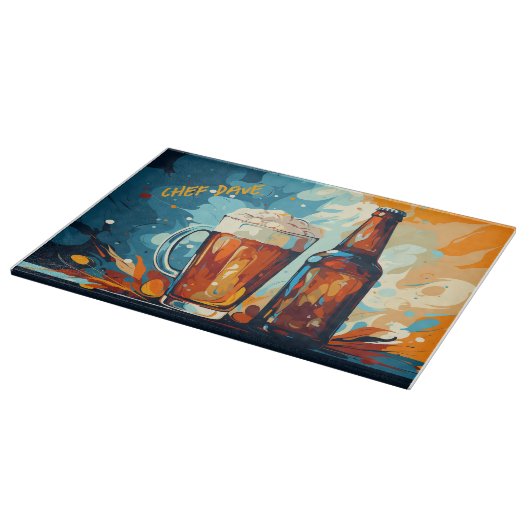 Bierliefhebbers Bier en Mok Waterverf Snijplank (Hoek)