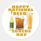 Bierliefhebbers Dag Ronde Sticker (Voorkant)